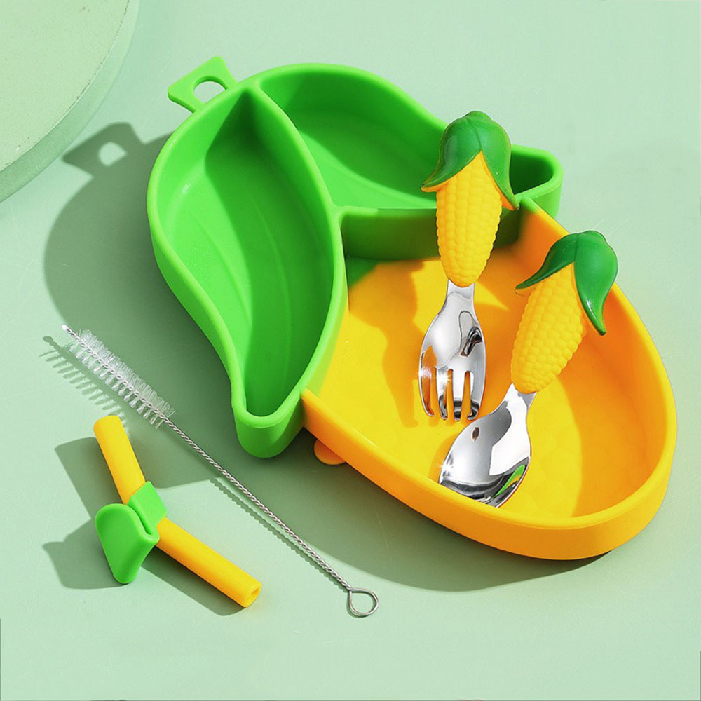 Baby Led Weaning Set - Brand New Cute Cartoon Silicone Suction