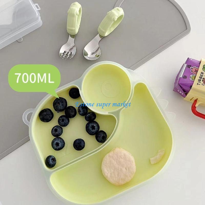 Baby Led Weaning Set - 090B Silicone Baby Plate with Cup