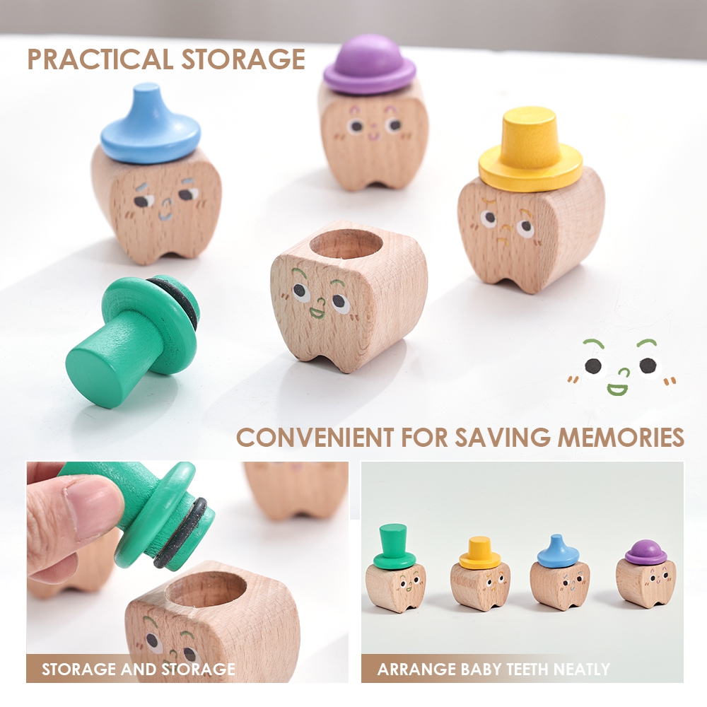 4pc Set Baby Tooth Wooden Box  - Baby Products Nipples review and price