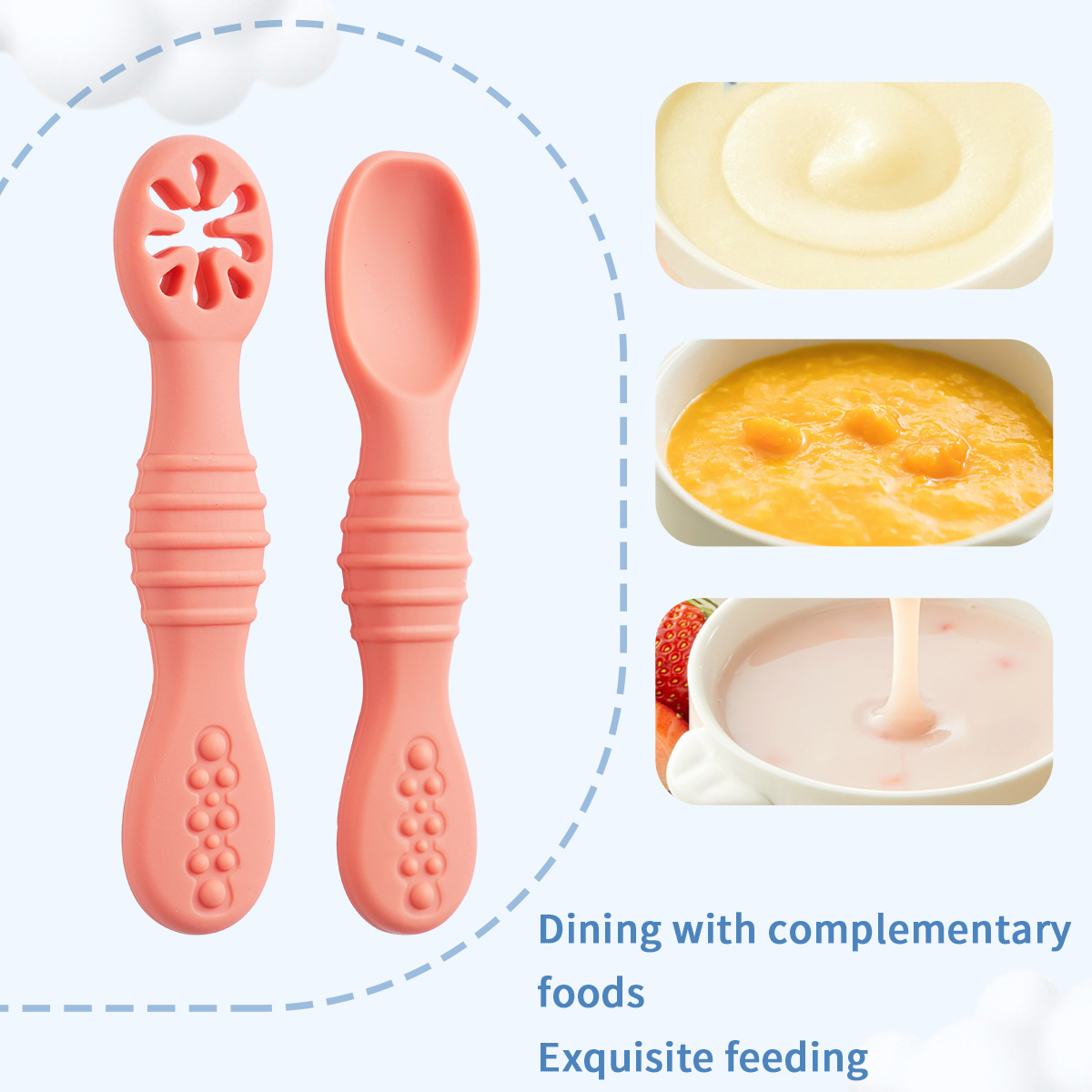 2PCS/Set Silicone Baby Spoons  - Baby Led Weaning Set review and price