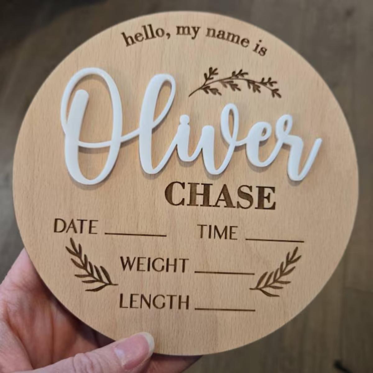 1Pc Custom Baby Announcement S - Baby Products Decoration review and price