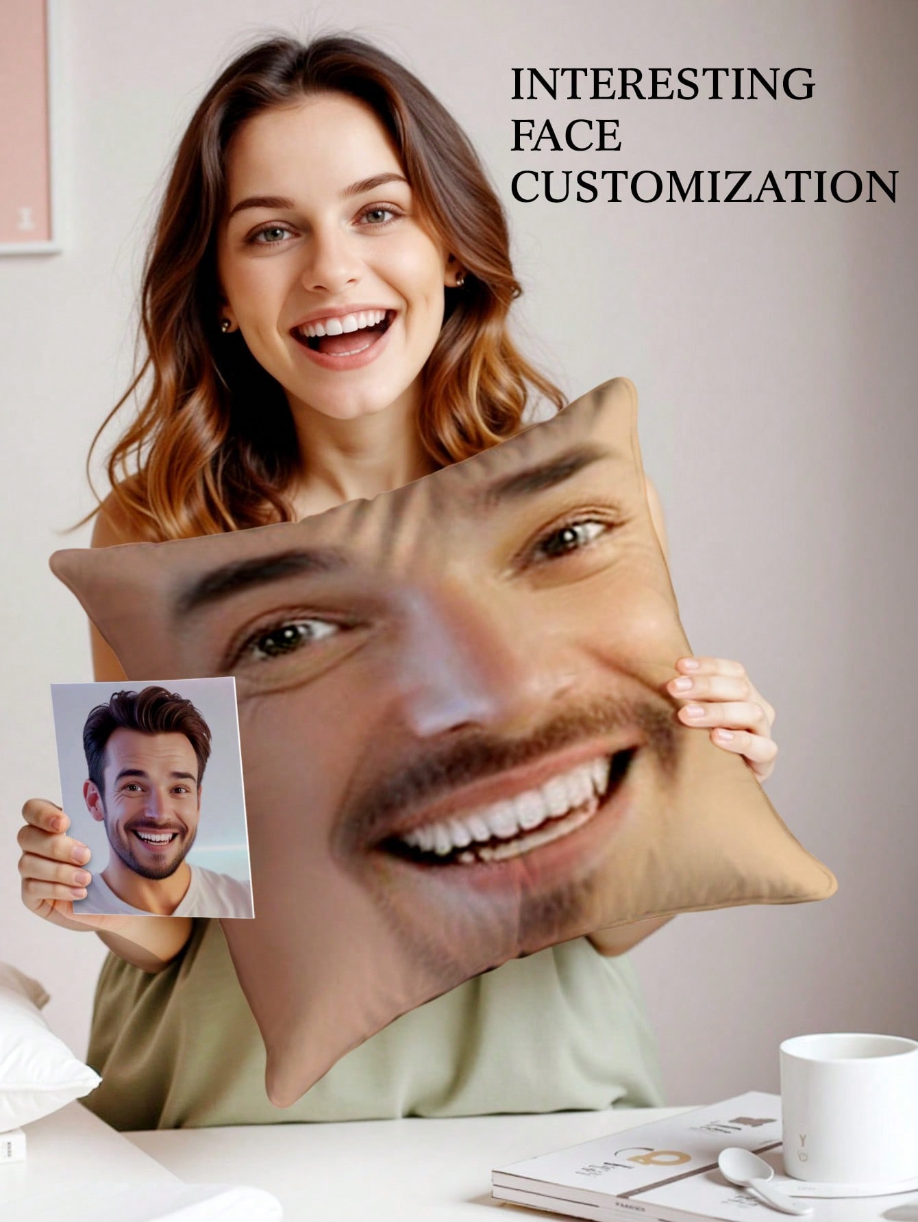 1pc Custom Face Square Pillow  - Baby Products Decoration review and price
