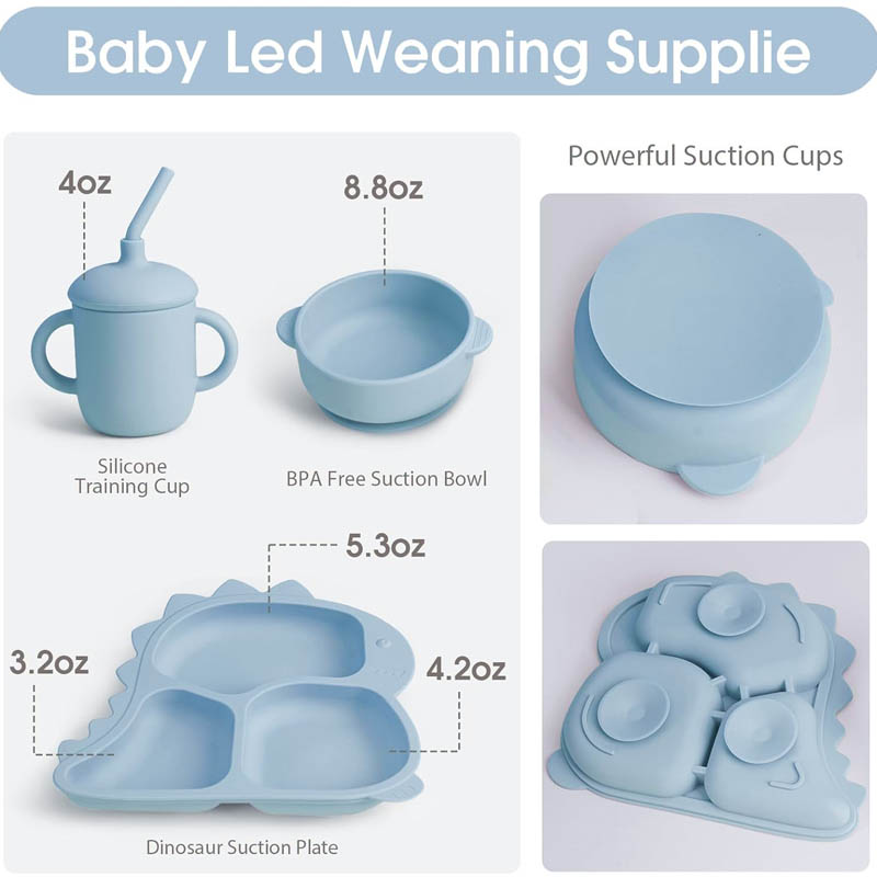 Baby Silicone Tableware Dinosa - Baby Led Weaning Set review and price