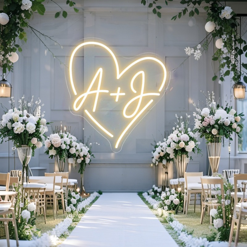 Custom Initials Heart LED Neon - Baby Products Decoration review and price