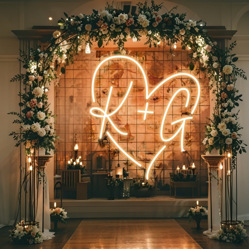 Custom Initials Heart LED Neon - Baby Products Decoration review and price