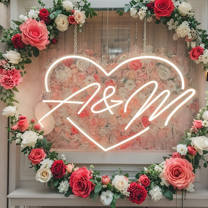 Custom Initials Heart LED Neon - Baby Products Decoration review and price