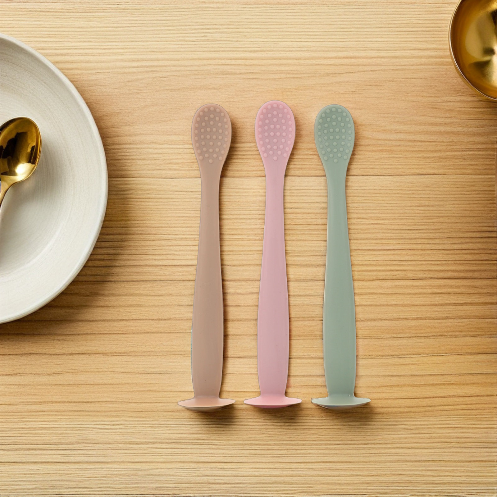 3Pcs Silicone Baby Feeding Spo - Baby Led Weaning Set review and price